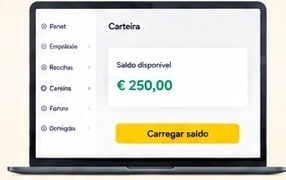 Ecrã de carregamento do saldo