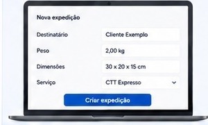 Ecrã para criar uma expedição